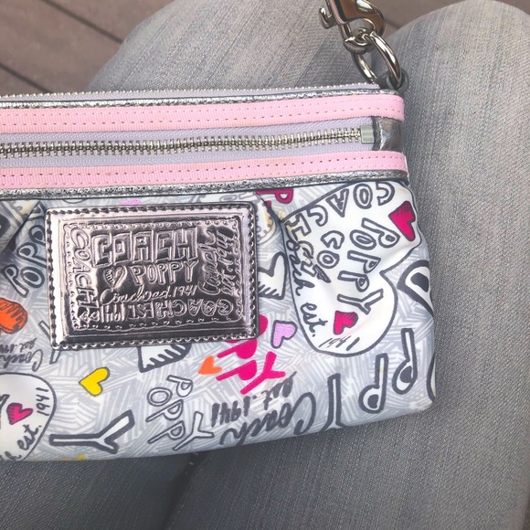 Coach Handbags - Coach Poppy Collection Graffiti Wristlet